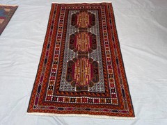 3×5 Vintage Baluchi Afghan Small Rug Hand Knotted Wool Tribal Nursery Old World