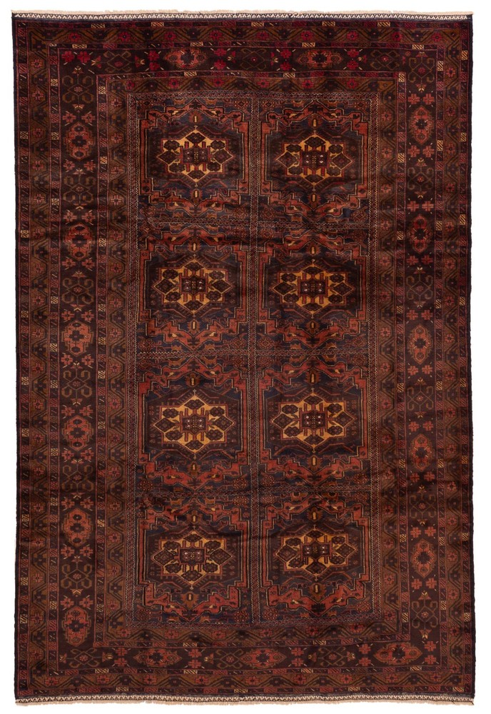 Vintage Hand-Knotted Area Rug 6'11" x 10'10" Traditional Oriental Wool Carpet