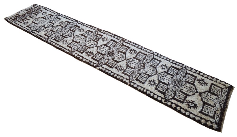 EXTRA LONG Runner Kurdish HandMadee Tribal Turkish Runner Rug NO DYES 3x14 feet gallery