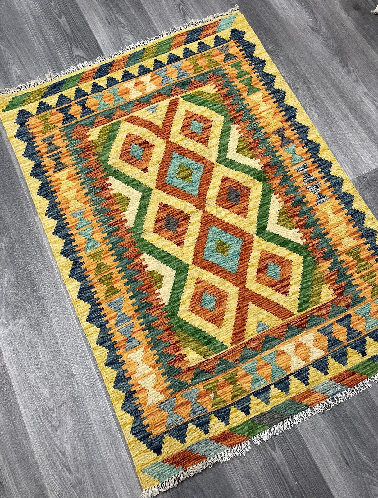 Vintage Kilim Traditional Hand Made Oriental Wool Kilim 4ftx3ft 123cmx87cm gallery