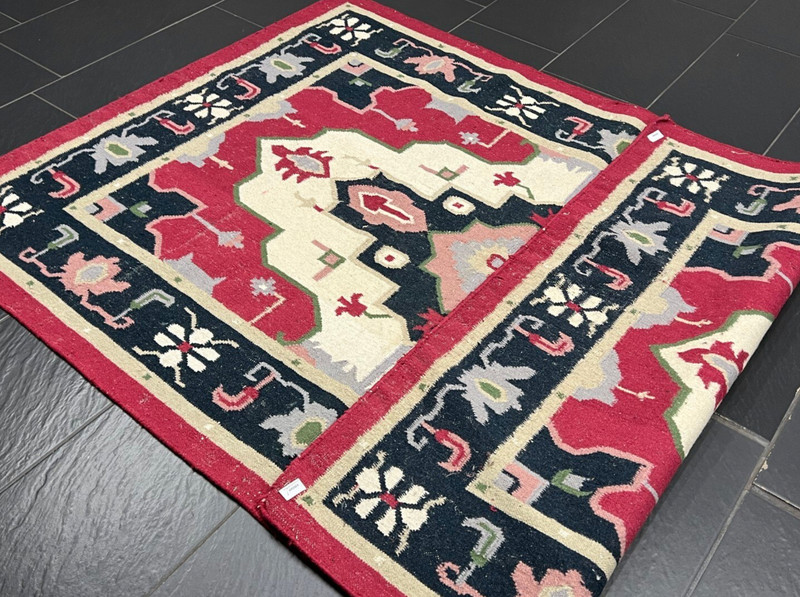 Antique Anatolian Kilim Flatweave Rug 6'9" x 4'7", Turkish Handwoven gallery