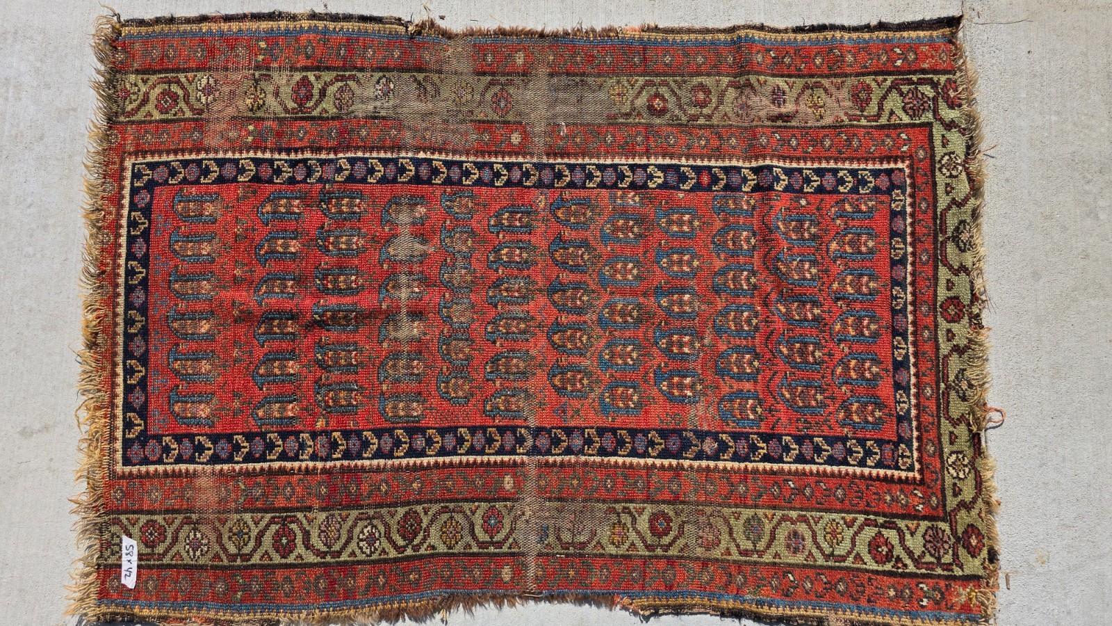 Antique Beshir Style Ersari Rug 58x42 Boteh Paisley Tribal Afghan Turkmen 1900s gallery