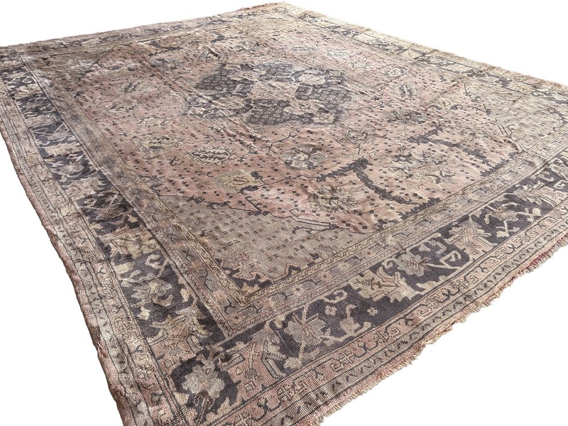 13x16 Authentic Antique Turkish Oushak Rug Gray 389cm x 472cm C.1890 gallery