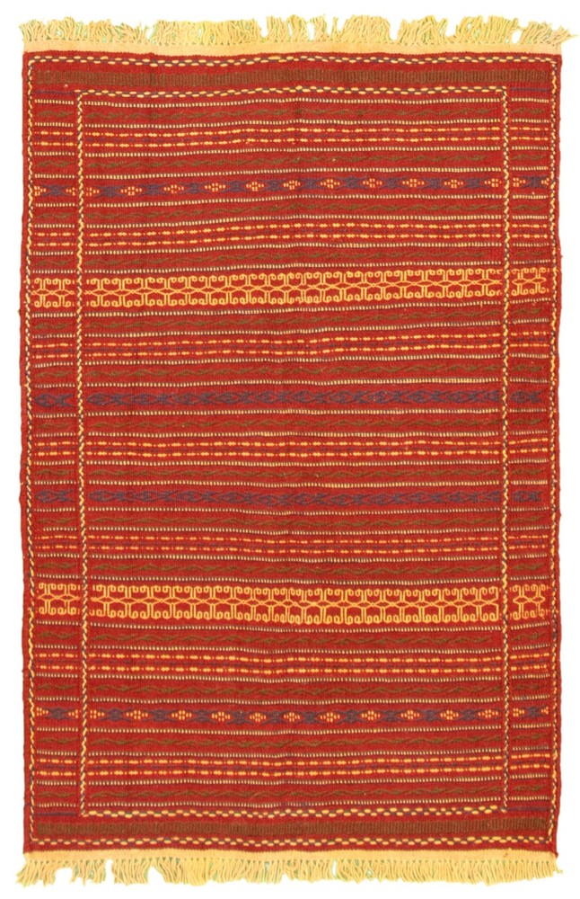 Vintage Hand Woven Area Rug 3'3" x 4'11" Traditional Wool Oriental Carpet