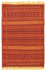 Vintage Hand Woven Area Rug 3’3″ x 4’11” Traditional Wool Oriental Carpet