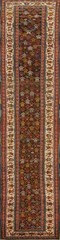 Vegetable Dye Paisley Semi-Antique 16 ft Long Runner Rug Handmade Wool Rug 3×16
