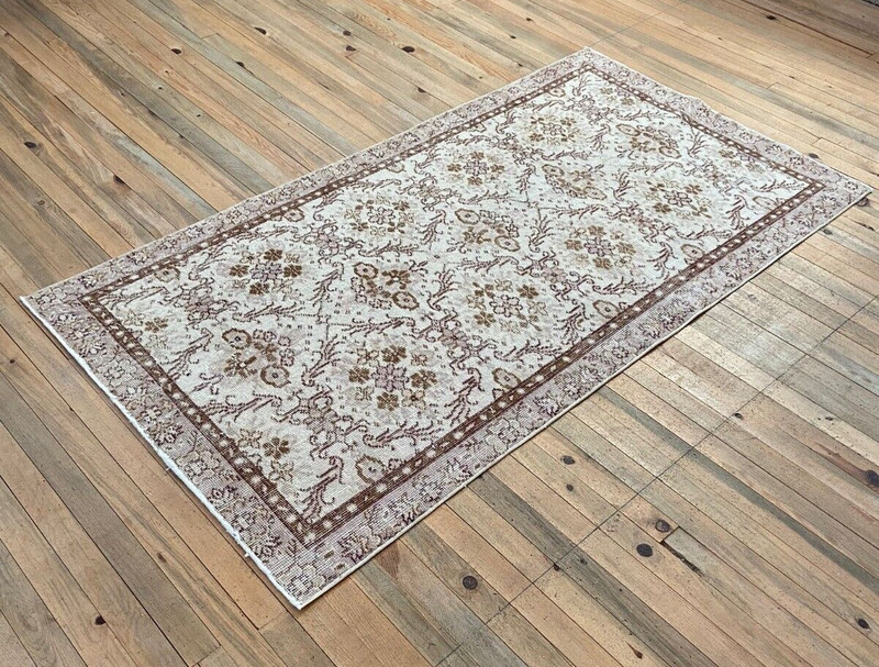 Beige Rug, 3.4x6.3 ft, Vintage Carpet, Muted Rug, Handmade Wool Rug, Turkish Rug gallery