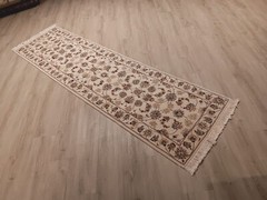 2×8 Runner FINE FLORAL Museum Ivory Handmade-knotted Rug Wool/Silk 584044