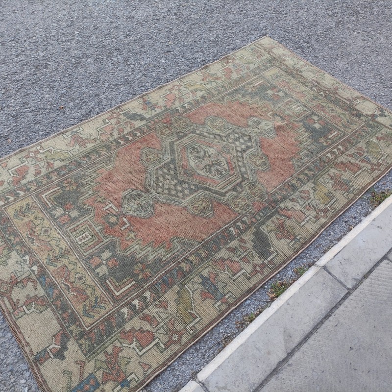 Turkish Area Anatolian Rug 3.87 x 6.89 ft , 4x7 Worn Handmade 118 x 210 cm gallery