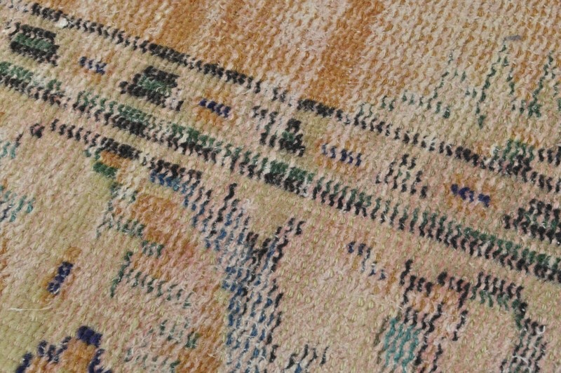 Vintage Turkish Runner Rug 2x10ft ORANGE Handmade Anatolian Oushak Hallway Wool gallery