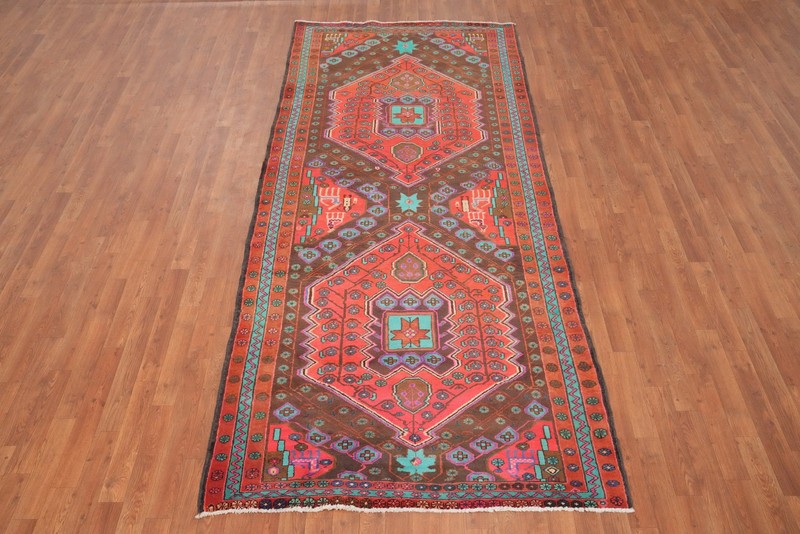 Brown/ Rust Vintage Geometric Traditional Area Rug 5x10 ft Hand-knotted Wool gallery