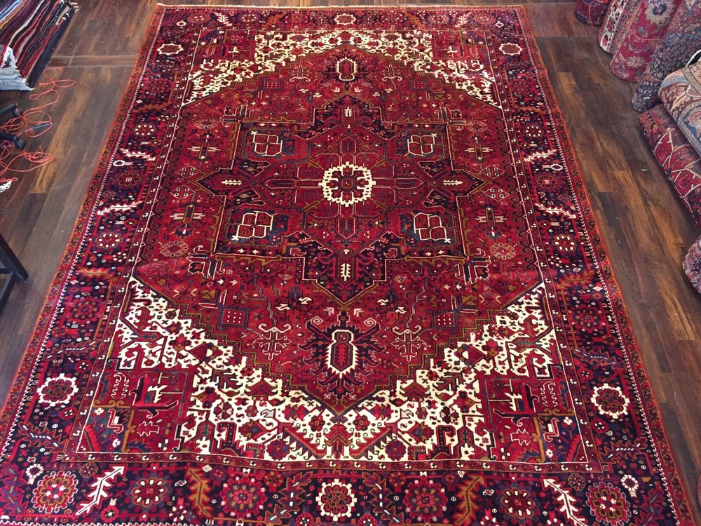 Vegtable Dye Genuine Hand Knotted Serapi Heriz Area Rug Carpet 10’x13’8”,#2872