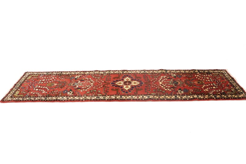 Handmade Vintage Oriental Runner Rug Red Floral Design Kitchen Carpet 2'5X9'7 ft gallery