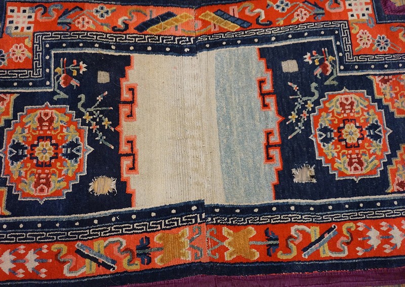 2X3 Antique Chinese Tibetan Wool Area Rug 1930 gallery