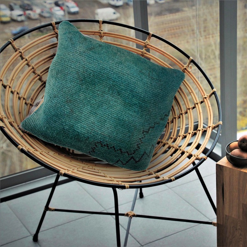 Overdyed Carpet Cushion Vintage Style Decor Pillow 1.3x1.3 ft gallery