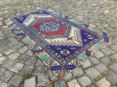 Turkish Antique rug Bohemian Area rug Oushak rug Vintage Rug Handmade Wool rug