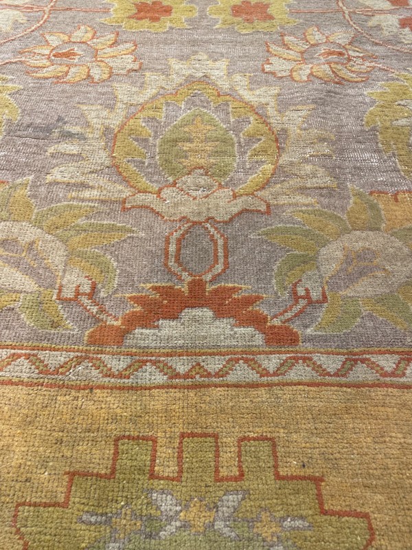 Antique Oriental Hand-Knotted Wool Area Rug Turkish Oushak Gold/Gray 9' x 12'2" gallery