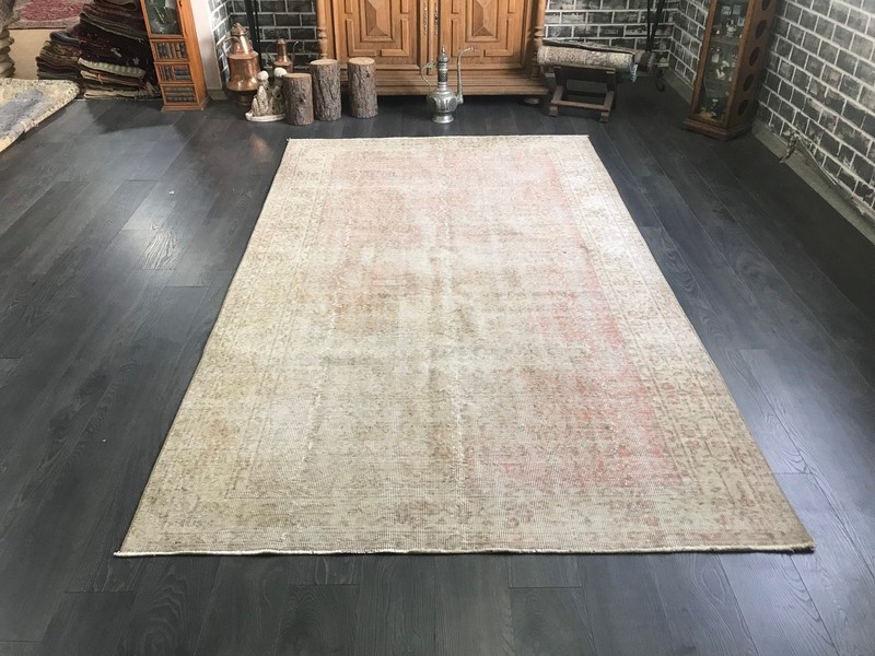 5.1x8.7 Large Vintage Turkish Oushak Muted Rug gallery