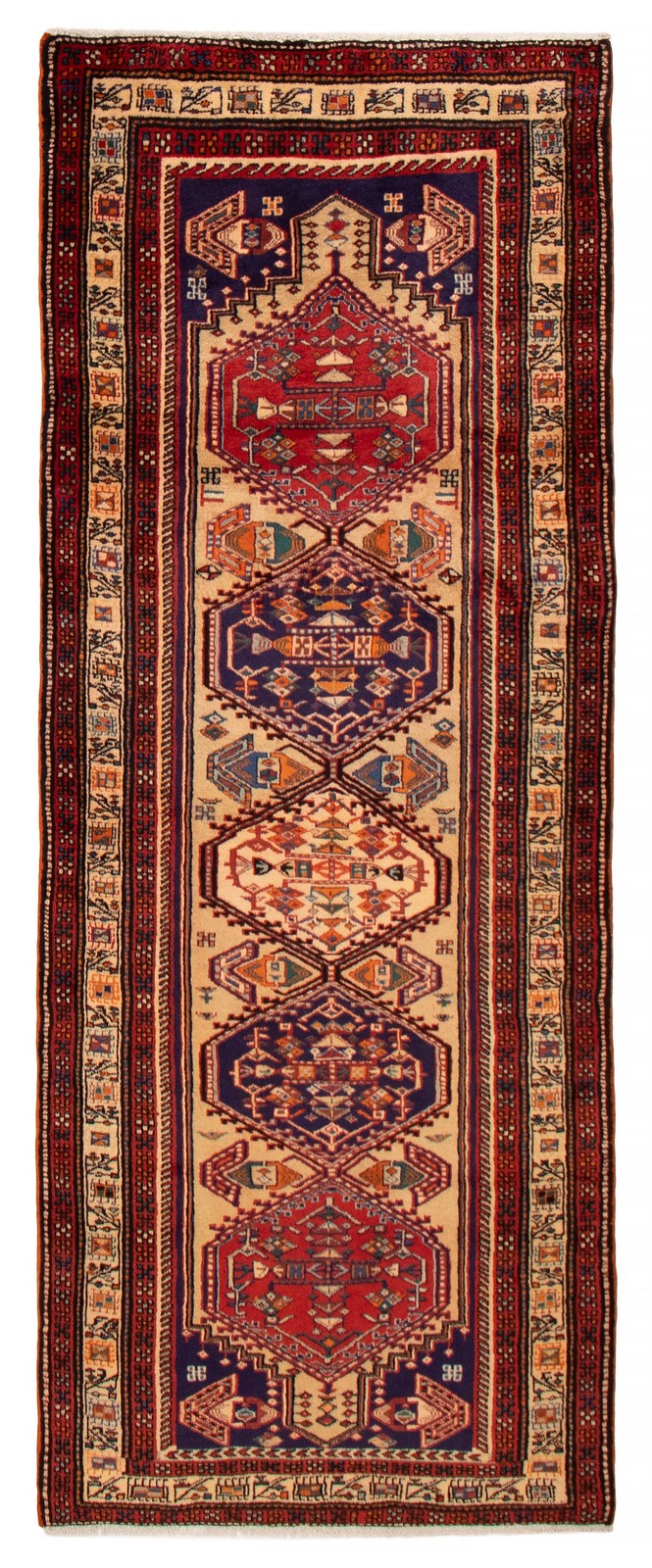 3'8" x 9'5" Vintage Hand-knotted Runner Rug Traditional Oriental Wool Carpet gallery