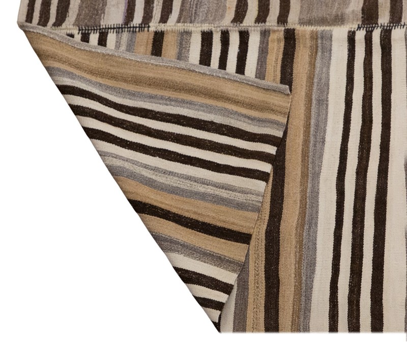 Authentic Minimalist Vintage Kilim Rug 300×310 cm (9.8×10.2 ft) | Turkish 60+ Yr gallery
