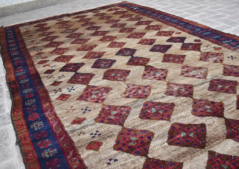 6'2 x 11'8 Collector's piece antique handmade afghan baluchi wool area rug gallery