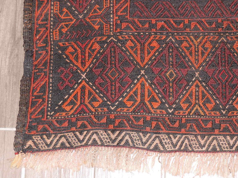 4x8ft. Handmade Sumak Kilim Wool Runner gallery