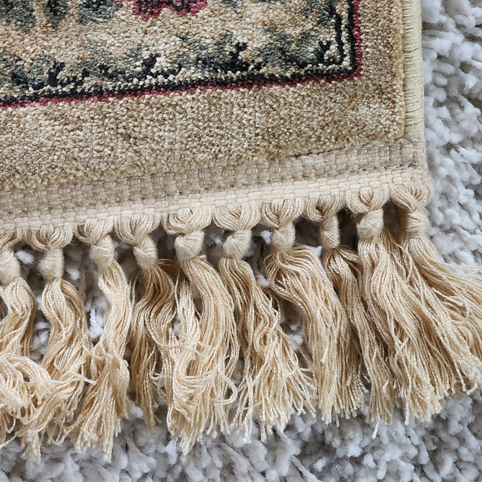 Vintage Verona Hand Knotted Fringe Rug Made In Belgium gallery