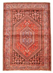 Vintage 4’9″ x 6’10” Traditional Hand Knotted Vegetable Dye Wool Area Rug