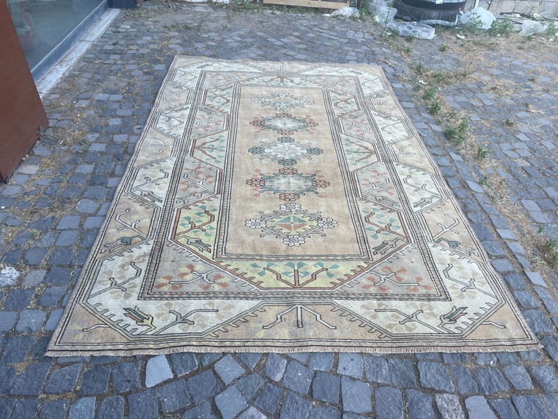 Turkish Vintage Rug, Handmade Wool Rug, Bohemian Large Rug, 6,3 x 9,8 ft gallery