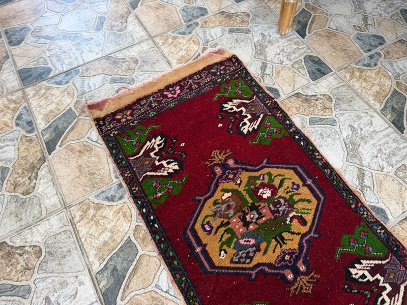 Rustic Red Vintage Area Rug 2x3 Distressed Tribal Anatolian Shabby Wool Carpet gallery
