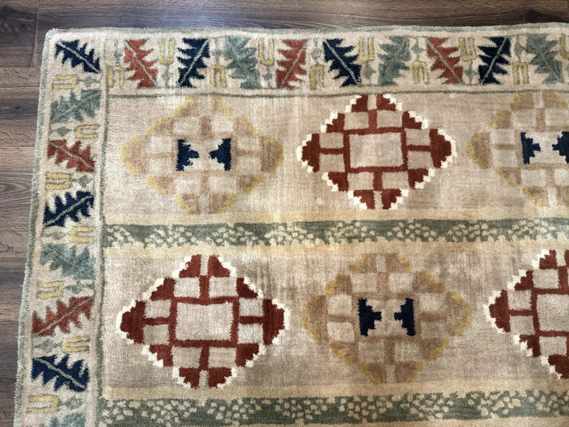 Geometric Design Area Rug 5x8, Beige and Rust Red gallery