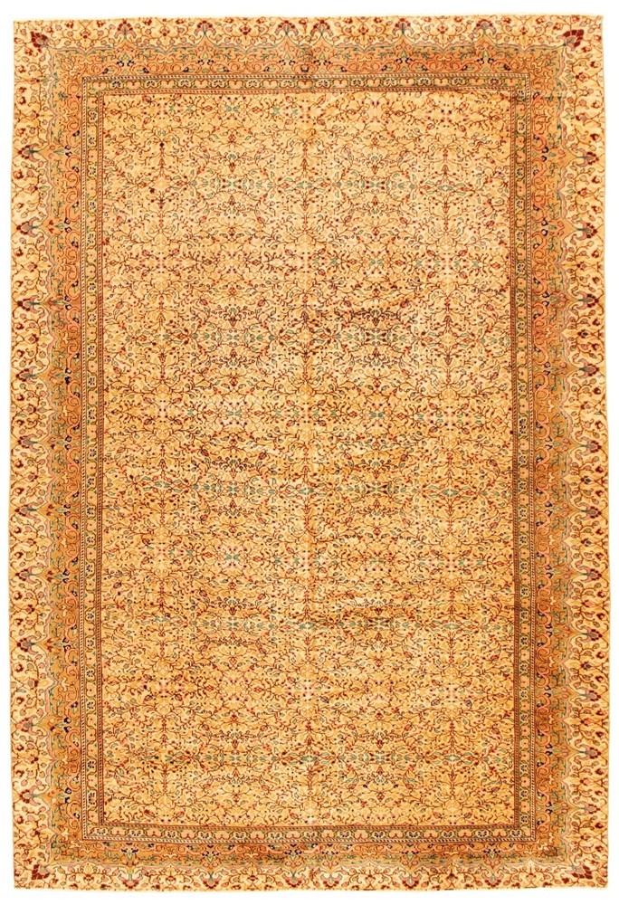 Vintage Hand-Knotted Area Rug 6'5" x 9'6" Traditional Oriental Wool Carpet