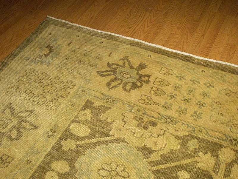 8 x 10 HANDMADE HAND KNOTTED OUSHAK RUG_Vegetable Dyed Hand Spun Soft Fine Wool gallery