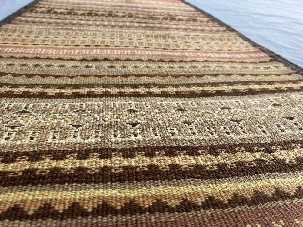 2.3X 11.5 ft Vintage Stunning Full Embroidery Tribal Maldari Aimak Soumak Runner