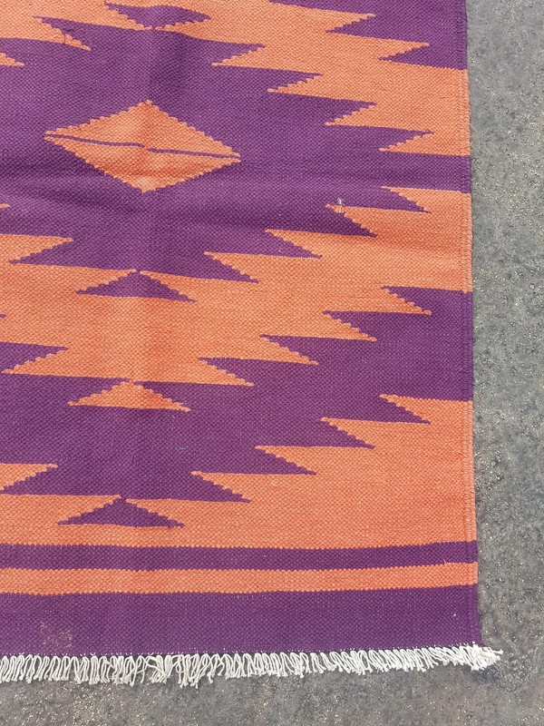 Vintage Traditional Handmade Southwestern Style Wool Multicolor Kilim 3.5x2.5 ft gallery