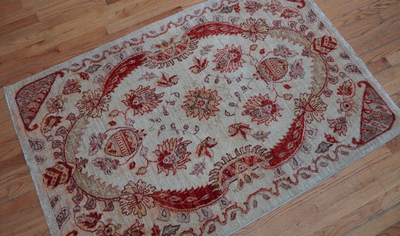 Lovely Oushak Design 3'4" x 5' Hand Knotted Wool Pakistan Oriental Rug gallery