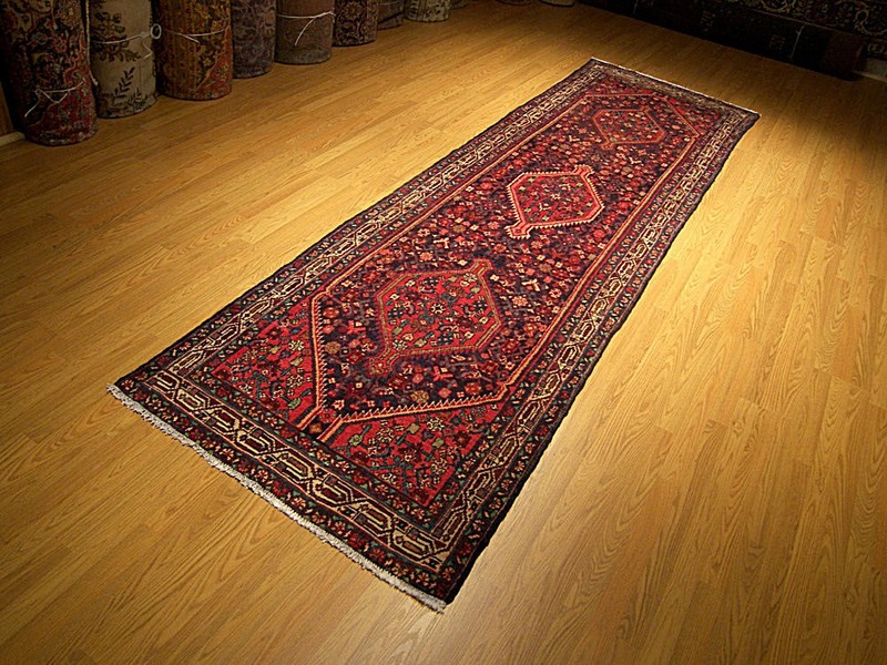 3.5 x 12.5 HAND KNOTTED Antique 1930s Sarab Runner _Veggie Dyed Fine Soft Wool gallery