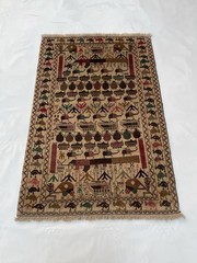 #688 Afghan War Rug War Rug Beautifully Made Vintage Rug Handicrafts 140X93 Cm