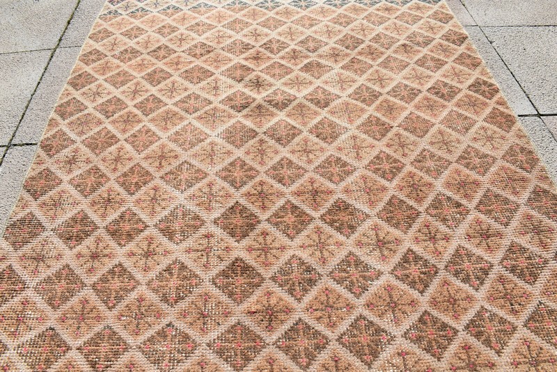 Vintage Oushak Rug 42'' x 89'' Anatolian Rug Handmade Oushak Rug Wool Area Rug gallery