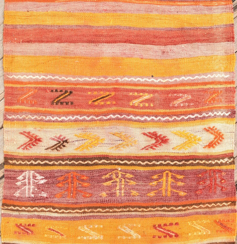 Turkish Rug 2'x8' Size Runner Striped Cicim Kilim Corridor Hallway 78x257cm gallery