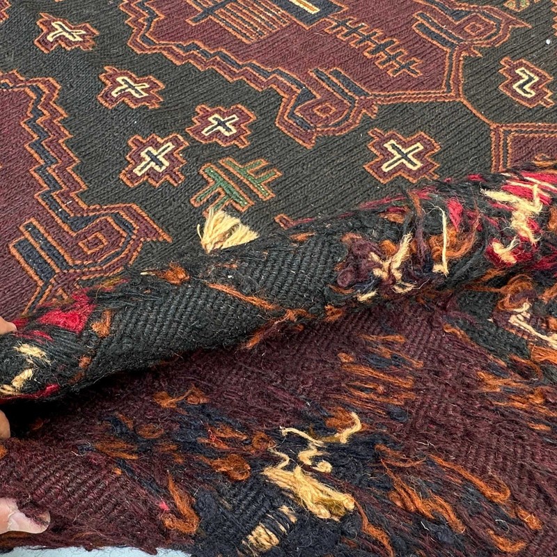 Handmade Adreskan Sumak Kilim Rug 4'3x7'2 Tribal Wool Vintage Turkish Style Rug gallery