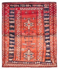 Vintage Hand-Knotted Area Rug 5’3″ x 6’6″ Traditional Oriental Wool Carpet