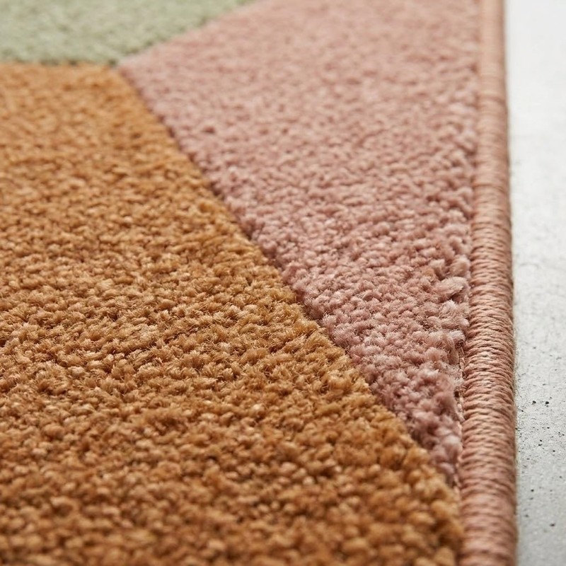 Hand Tufted Wool Area Rug Geometric Pattern Mid Century Theme Carpet gallery