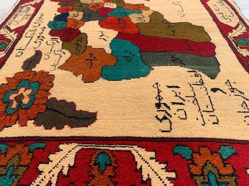 New Afghan Oriental Rug: Traditional Wool, Hand Knotted Map Rug (3x3 ft.) gallery