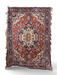 Vintage Hand Knotted Oriental Rug Heriz Serapi Style Medallion Family Estate