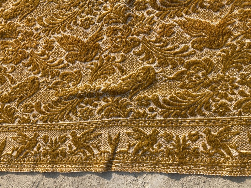 Vintage Handmade Geometric Floral Traditional Wool Area Rug 208x166 cm gallery