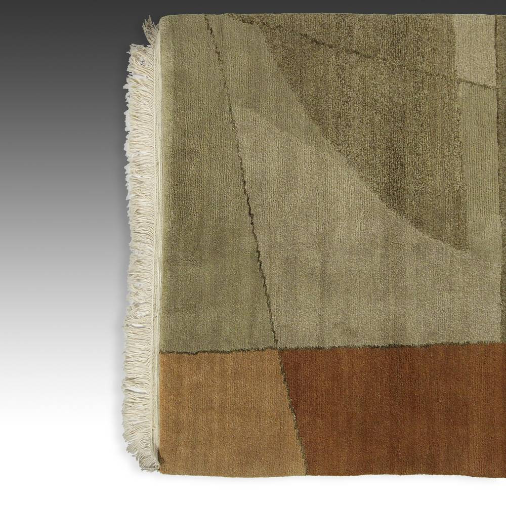 MODERNIST PILE RUG WOOL MODERNIST MOTIF NEPAL TIBET CHINA TEXTILES 20TH C. gallery