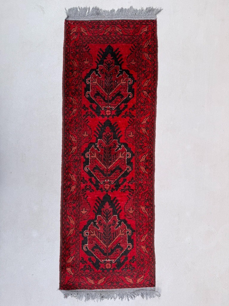 Afghan Runner Narrow 150x50 cm, Vintage Turkoman Ersari Rug 2532 gallery