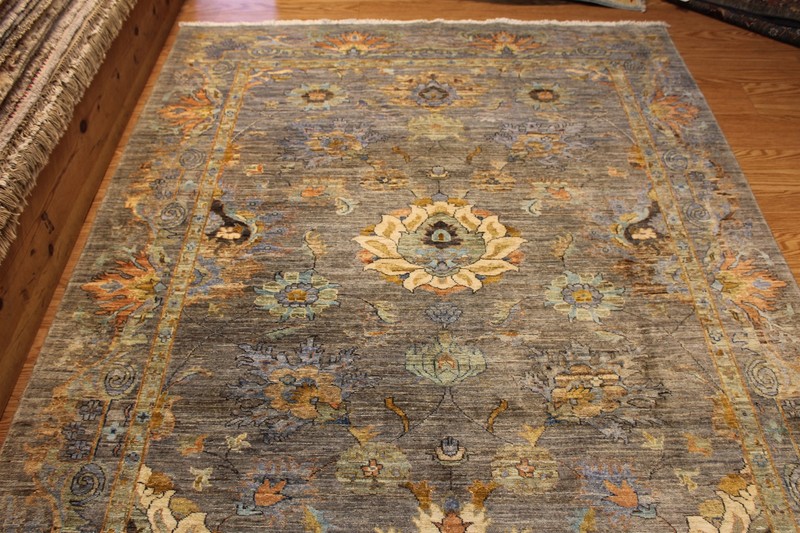 6X9 FT. FINE QUALITY Authentic Handmade Oriental Rug Gray Blue muted, soft color gallery