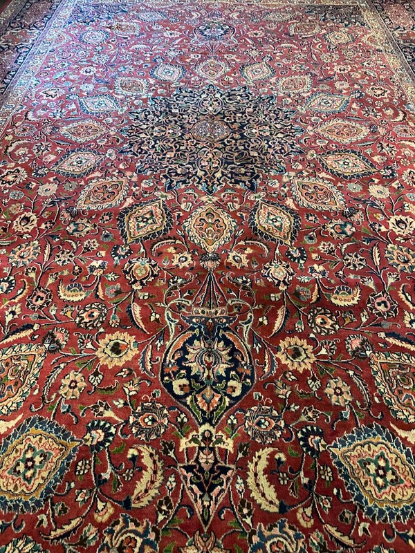 Stunning Fine Vintage Handmade Palace Size Oriental Rug, Medallion Design, 11x16 gallery